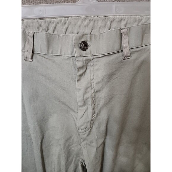 Fabletics High Side Chino Pants Mens 34x32(28) Taupe Slim Fit Stretch - Picture 4 of 9